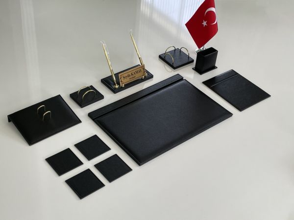 Bayraklı Siyah Hediyelik Ekonomik Sümen Takımı