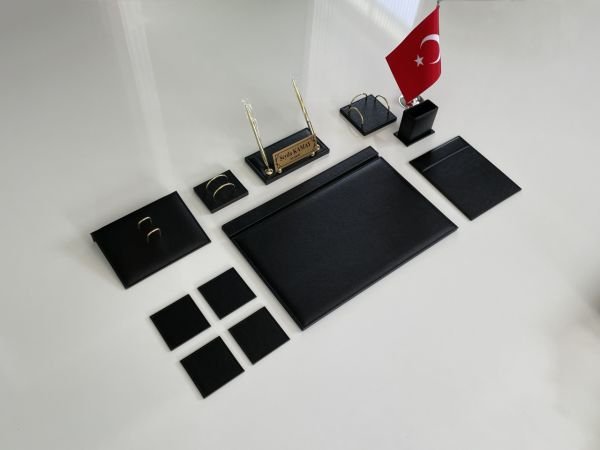 Bayraklı Siyah Hediyelik Ekonomik Sümen Takımı