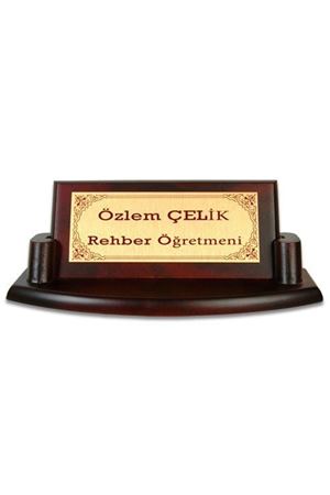 Lazer Ahşap Masa İsimlik