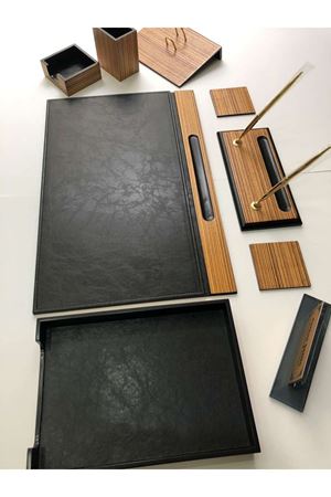 El Yapımı Ahşap Siyah Sümen Takımı Hand Made