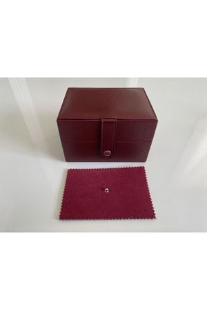 Seyahat 16cm Bordo Deri Takı Kutusu içi Kadife El Yapımı