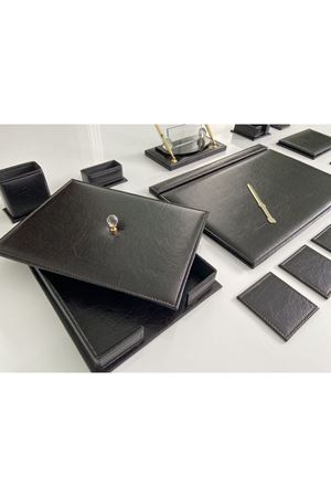 EL YAPIMI Acı Kahve  (Ketane Damarlı) Business Sümen Takımı V.I.P. Hand Made