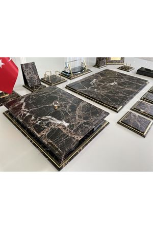 Sümenvadisi Mermer Gold Deri Business Sümen Takımı