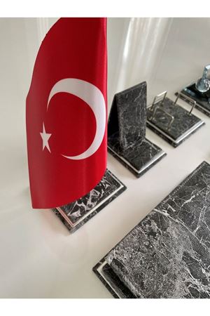 Sümenvadisi Mermer Gümüş Deri Business Sümen Takımı