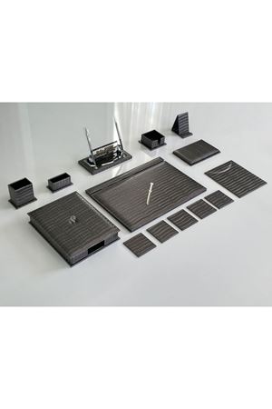 Gri Timsah Luxury Desk Set Sümenvadisi Hand Made