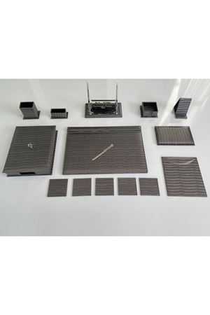Gri Timsah Luxury Desk Set Sümenvadisi Hand Made