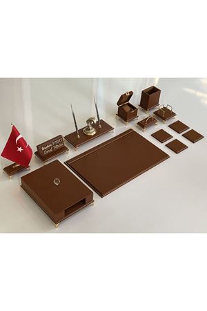 ÜST SEVİYE Sümenvadisi Taba Deluxe Deri Scrikss Markalı Kalem Saat Yüzük Kutulu