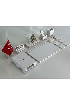 ÜST SEVİYE Sümenvadisi Beyaz Deluxe Deri Scrikss Markalı Kalem Saat Yüzük Kutulu