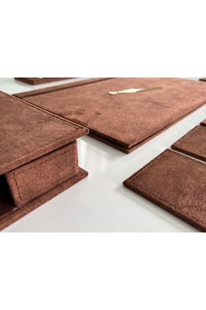 Taba Kadife Macan El Sanatı Sümen Takımı Hand Made