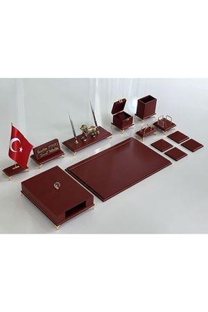 ÜST SEVİYE Sümenvadisi Bordo Deluxe Deri Scrikss Markalı Kalem Saat Yüzük Kutulu