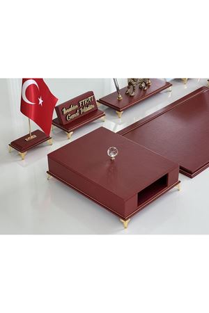 ÜST SEVİYE Sümenvadisi Bordo Deluxe Deri Scrikss Markalı Kalem Saat Yüzük Kutulu