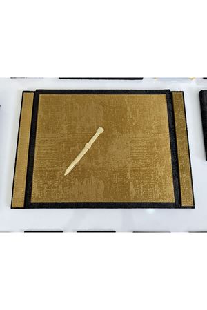 Hardal ve Siyah Kadife Şık Sümen Seti Hand Made