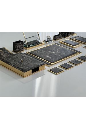 Kahvemsi & Canlı  Mermer Gold alt kısmı düz Gold Deri V.I.P Sümen Makam Takımı