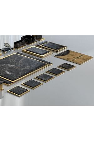 Kahvemsi & Canlı  Mermer Gold alt kısmı düz Gold Deri V.I.P Sümen Makam Takımı
