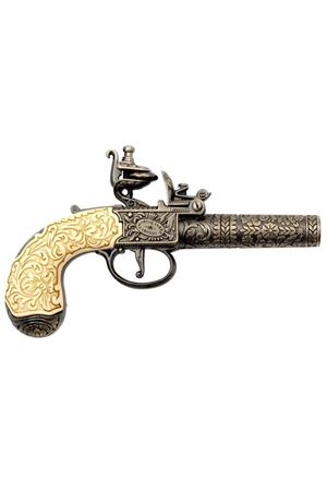 Biblo Ofis Süs Ürünü Metal ve Kemik  Ofis ürünü Süs Flintlock Pocket Pistol  London  1795 Replika Tabanca