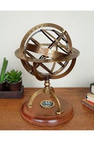 Pusulalı Horoskop Dünya Küresi 28CM Avrupa