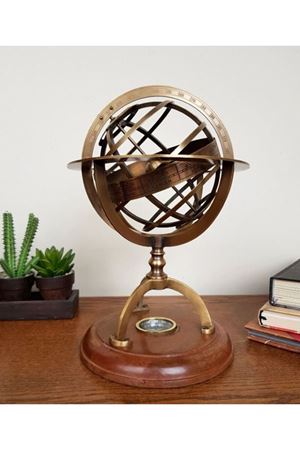 Pusulalı Horoskop Dünya Küresi 28CM Avrupa