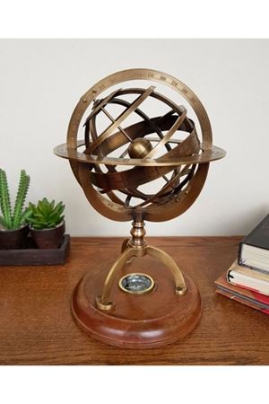 Pusulalı Horoskop Dünya Küresi 28CM Avrupa