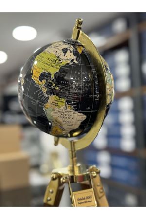 İNDİRİM Ahşap Metal Pirinç VIP Dünya Küresi 35cm (Avrupa İthal)
