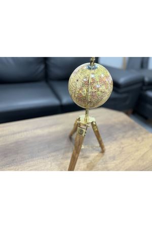 Ahşap Metal Pirinç VIP Dünya Küresi 35cm Avrupa
