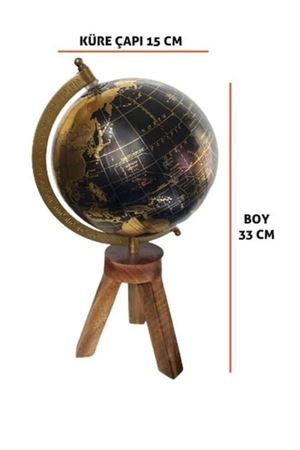 Ahşap Dünya Küre 33 cm