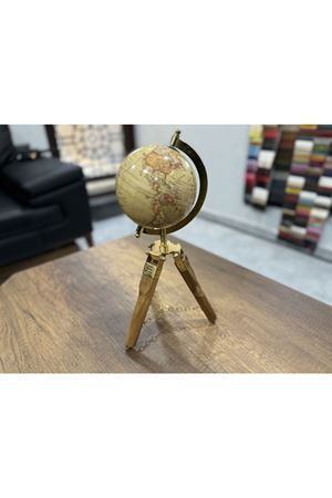 Ahşap Metal Pirinç VIP Dünya Küresi 35cm Avrupa