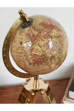 Ahşap Metal Pirinç VIP Dünya Küresi 35cm  Avrupa