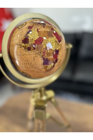 Orijinal Lüks 62cm Dünya Küre 1.Sınıf Ahşap Parlak Özel Küre Metal çerçeve İTHAL AVRUPA