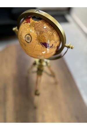Orijinal Lüks 62cm Dünya Küre 1.Sınıf Ahşap Parlak Özel Küre Metal çerçeve İTHAL AVRUPA
