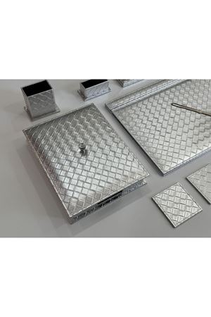 EL YAPIMI Premium Sümen Takımı Gümüş Gri Tasarım Ürün ! - EL Yapımı (biblo hariç deri tüm set)