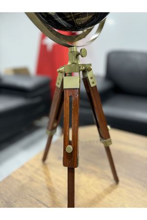 Siyah Lake Ahşap Dünya Küre VIP 62cm Avrupa İngiltere
