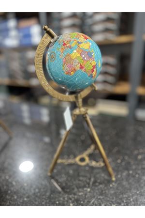 Dünya Küresi Bakır Metal Ayak Eksen 32cm Avrupa İthal
