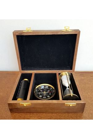 Kum Saati ve Pusula Set 22cm