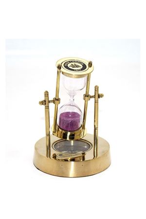 Pirinç Pusulalı Kum Saati 13 cm -  Avrupa İthal