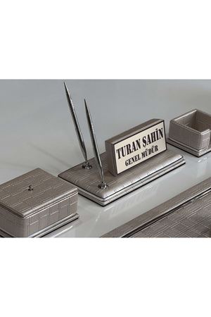 FIRSAT PREMİUM Krem Örgü Deri Krom Makyaj Saat Kutulu alt iç yapı Kadife EL YAPIMI VIP Sümen Makam Takımı
