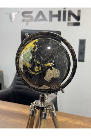 1.Sınıf Kalın Ahşap Ayaklı Dünya Küresi 62 cm Kısalabilen (Avrupa İthal)