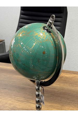 Yeşil Gold Dünya Küresi 43cm Lake Metal Kaide altı Kadife (Avrupa İthal)