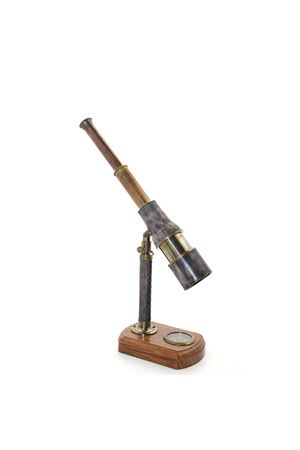 Deri Dürbün Pusulalı 34cm - 26 cm eskitme Pirinç / Ahşap (Avrupa İthal)