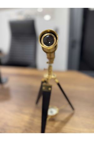 Pirinç Pusulalı Orjinal Dürbün Ahşap Ayaklı (Avrupa İthal) 33 cm