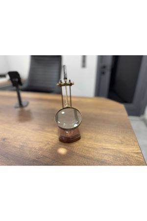 Pirinç Büyüteç Ahşap Metal Kasa 25cm (Avrupa İthal)