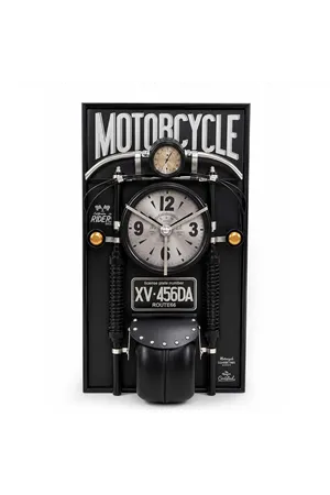 Motosiklet Tasarımlı Metal Duvar Saati