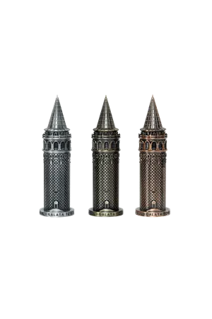 Galata Kulesi Metal Biblo Antik Gümüş (20 Cm) Kişiselleştirme