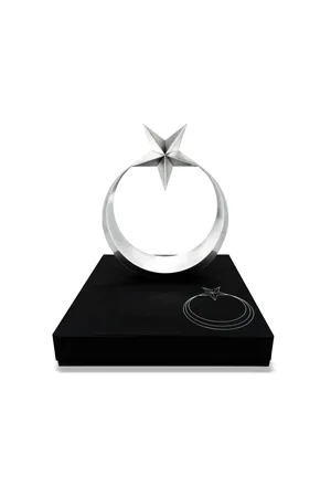 Ay Yıldız Metal Biblo Gümüş (20 Cm)