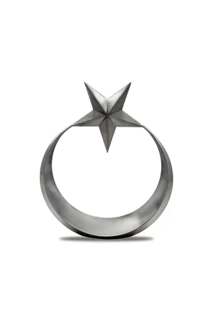 Ay Yıldız Metal Biblo Gümüş (20 Cm)