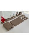 ÜST SEVİYE PREMİUM SET Sümenvadisi Krem Deluxe Deri Scrikss Markalı Kalem Saat Yüzük Kutulu