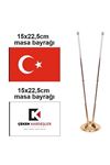 Sümenvadisi 2li Gold Stand Masa Bayrağı