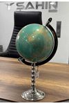 Yeşil Gold Dünya Küresi 43cm Lake Metal Kaide altı Kadife (Avrupa İthal)