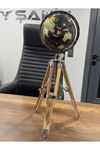 1.Sınıf Kalın Ahşap Ayaklı Dünya Küresi 62 cm Kısalabilen (Avrupa İthal)