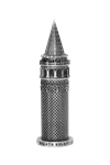 Galata Kulesi Metal Biblo Antik Gümüş (20 Cm) Kişiselleştirme