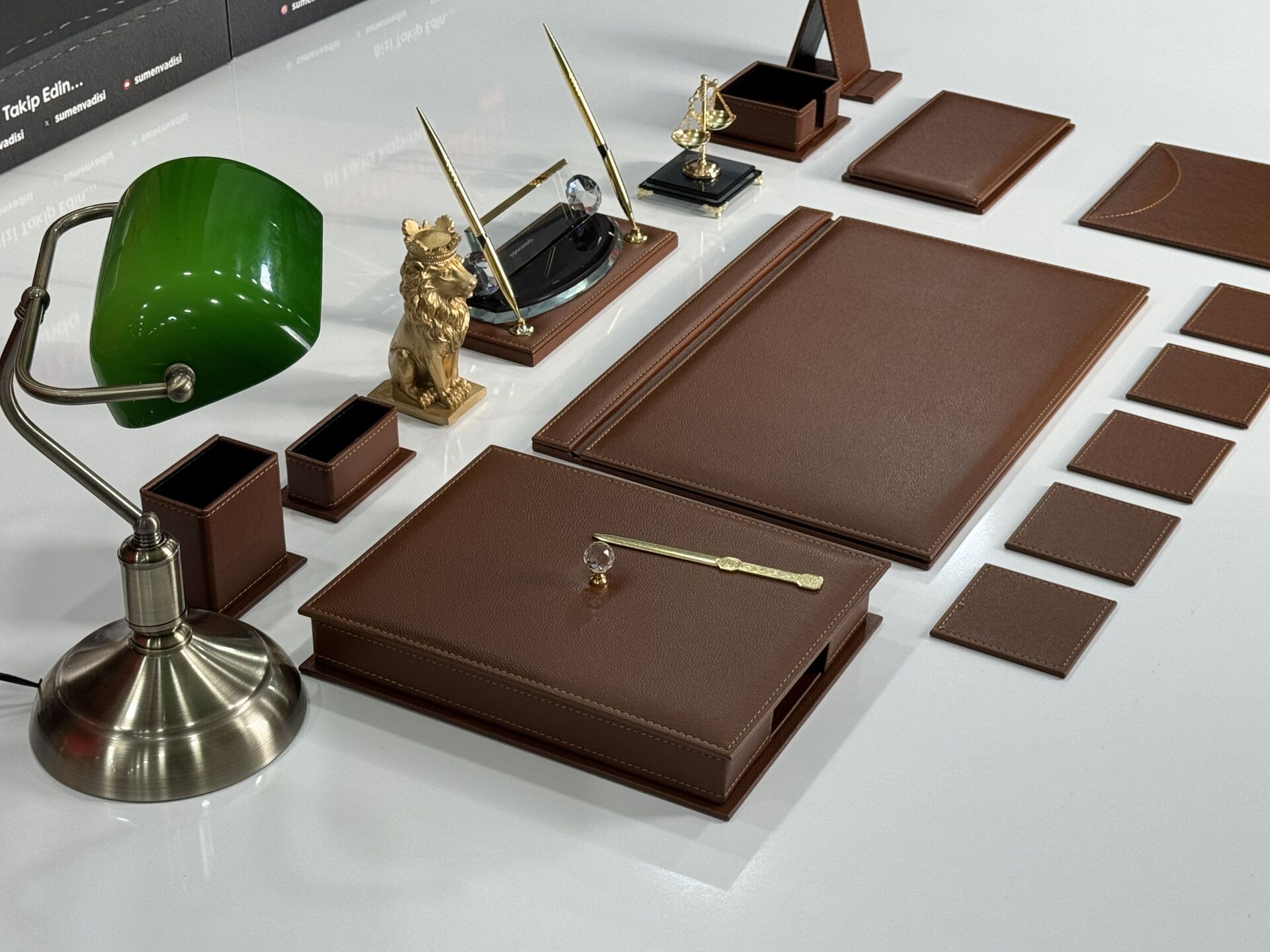 EL YAPIMI PREMİUM Lüks Lion Taba Sümen Makam Takımı